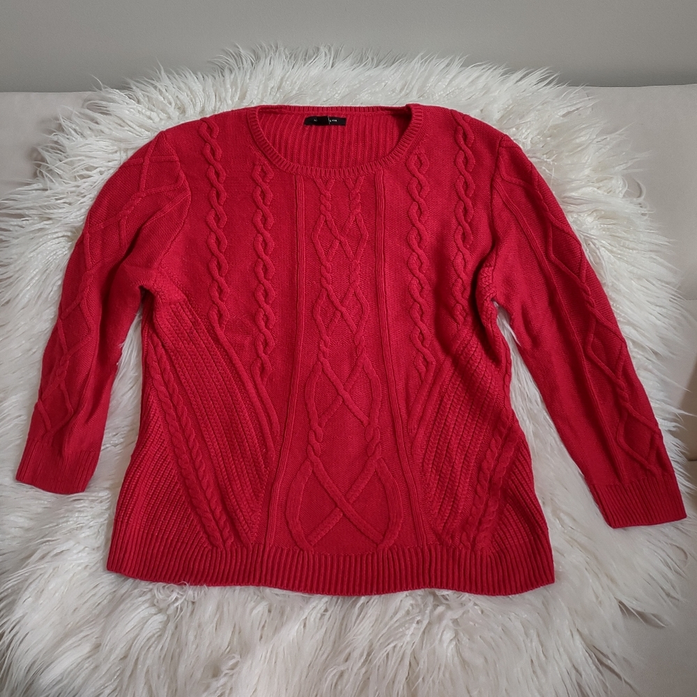 ANN TAYLOR Fisherman Sweater Wool Blend